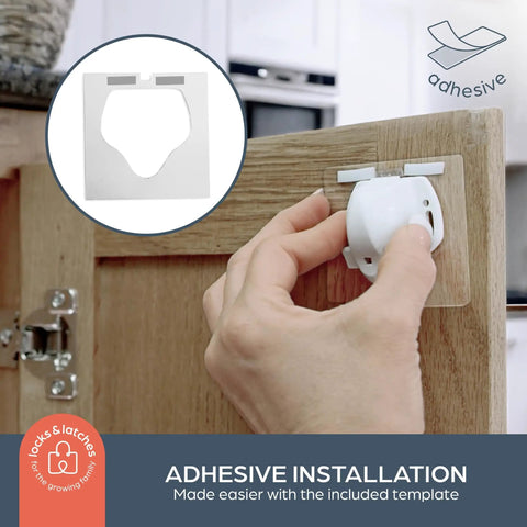 Installing Hidden Adhesive Magnetic Cabinet Locks 2 Pack With 1 Key White Childproof Safety Latches on cabinet door