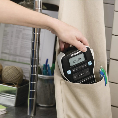 Badass Portable Label Maker Featuring Authentic Qwerty Keyboard And Rapid Response Touch Keys in pocket at home office.