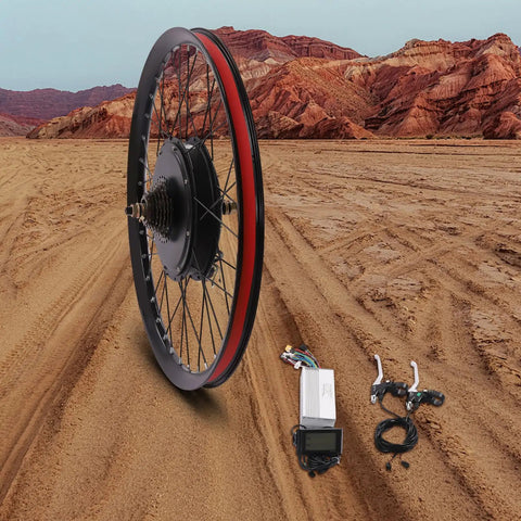 26 Inch Electric Bicycle Conversion Kit With 72V 2000W Rear Hub Motor Plug And Play LCD Display Pedal Assist Sensor 9 Speed