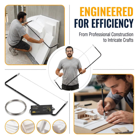 Adjustable 2Ft To 4Ft Hot Wire Foam Cutter With Dual Heat Power Supply Heavy Duty Aluminum Frame For Styrofoam XPS EPS EIFS Foam Boards Delivers Smooth Clean Cuts used on foam boards