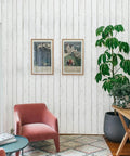 Room with Peel And Stick Dope White Gray Wood Shiplap Wallpaper 511.8 Inch By 17.7 Inch Thickened Self Adhesive Removable Wall Covering