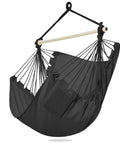 Hammock Chair Hanging Rope Swing For Indoor Outdoor Patio And Bedroom Night Gray Polycotton Blend Durable Soft Fabric With Brazilian Style Chill Vibe