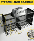Heavy Duty Tool Wall Mount Organizer Four Tier Steel Rack With Drill Tools Holder And Hooks 400 Lbs Capacity Garage Workshop