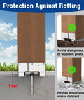 Protection against rotting, 6 Pack 6x6 Post Base for Concrete Installations, True 5.5x5.5 Inch Wood Posts, installed example