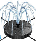 Dope Solar Powered Glass Fountain Pump With 2000mAh Battery 3 Level Adjustable Water Height 7 Nozzles Works In Shade