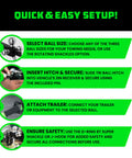 Infographic explaining steps to set up All In One Tri Ball Trailer Hitch Mount With Locking Pin And D Ring Shackle For Two Inch Receiver Recovery Hook Fits One Seven Eighths Inch Two Inch And Two Five Sixteenths Inch Balls Heavy Duty Tow Hitch For Trucks And SUVs Black