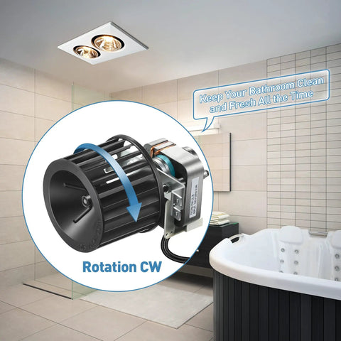 Drop In Replacement Fan Blower Assembly For Nutone Broan S97009796 162 E G J K L M And 164 E G J K L M showing in bathroom