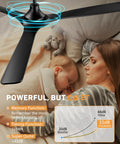 Woman and child sleeping under 52 Inch Indoor Outdoor Ceiling Fan With Lights And Remote, Matte Black Dope Modern Look, ABS Plastic.