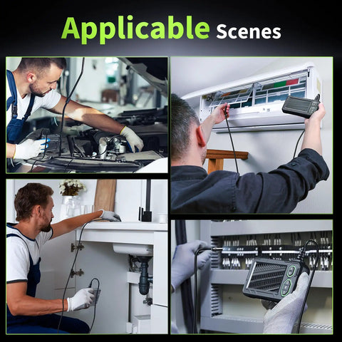 4.3 Inch HD Endoscope Camera With Light For Pipes And Drains, 1920P Borescope used in automotive, HVAC, plumbing, and inspection