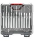 Accu Punch 11 Piece Roll Pin Punch Set With Nickel Plated Steel Punches in a 3-position storage case