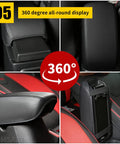 360-degree view of Custom Fit Armrest Cover For Hyundai Sonata 2015 2019 Black Console Pad with memory foam