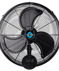 Front view of 20 Inch Pro Series High Velocity Oscillating Waterproof Outdoor Wall Mount Fan with aluminum and steel frame