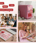Nine Pack Aesthetic Sticky Notes Set Cute Pastel Self Stick Notepads used in study planners and home decor Red.