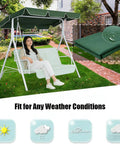 Green 65x45 inches patio swing canopy in garden, All Weather Patio Swing Canopy Replacement Cover For Outdoor Garden Yard Porch Two Seat Swing UV Waterproof 420D Oxford Cloth Green 65x45 Inches Heavy Duty Rain Snow Sun Protection Shade Built To Last.
