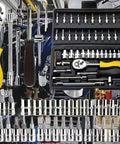 Beefy 47 Piece General Home And Auto Repair Tool Kit Set with Drawer Storage Case, assorted tools and bits displayed.