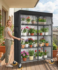 Heavy Duty Wire Shelving Unit With Wheels And 600D Oxford Cover, 36-Inch By 18-Inch By 72-Inch, in balcony use