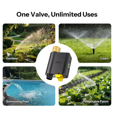 Brass Inlet Smart Sprinkler Timer With Zigbee Hub For Your Yard, Weather Adaptive Irrigation, Battery Powered 4 AA, Six Custom Schedules, Garden Yard Controller, No Flow Meter, HA Compatible on garden, lawn, pool and vegetable patch