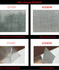 Window Screen Repair Tape 2x80 Inch Fiberglass Mesh Patch Kit comparison showing fine uniform mesh and ultra strong adhesive