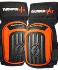 Heavy Duty Knee Pads For Work And Home Use With Double Gel Comfort Extra Thick Foam Adjustable Non Slip Straps black and orange