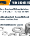 ALBO stainless steel fender flat washers, 3/8 in x 1-1/4 in, 100 pcs, 304 SS hardware