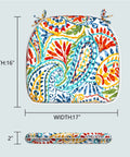 Outdoor Indoor Chair Cushions With Ties 16 By 17 Inch Patio Seat Pads Paisley Multi All Weather Polyester Sponge Filled Core