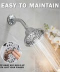 Massaging Rain Shower Head With Mist For Low Flow Homes High Pressure Boost, polished chrome, easy to clean nozzle