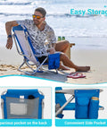 Man sitting on Adult Beach Chair Set With Adjustable Recline And Lay Flat Position Lightweight Foldable Aluminum Chairs at beach