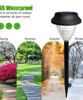 8 Pack Solar Pathway Lights Outdoor Color Changing and Bright Warm White LEDs IP65 Waterproof seasonal display