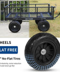 All Terrain Steel Garden Cart With 10 Inch Wheels And 180 Degree Rotating Handle Removable Sides Heavy Duty 4 Cu Ft Capacity Utility Wagon