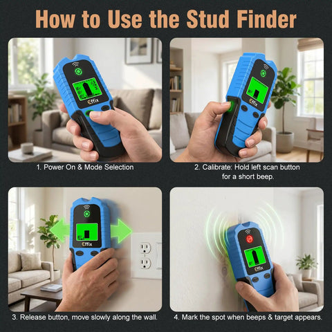 Nail Your Home Improvements With This Heavy Duty Stud Finder Wall Scanner 5 In 1 Electronic Detector For Wood Joists Ac Wiring Metal Pipes Drywall Straight Shooting Precision Guaranteed