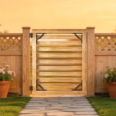 Heavy Duty Gate Corner Brace Kit With Self Locking Latch, Anti Sagging Gate Hardware For Wood Fences, Deck Gates, Driveways, Sheds And Corrals, Adjustable Fit, Durable Steel Brackets To Keep Gates Level And Solid