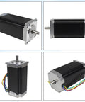 Four Nema 23 2-Phase Hybrid Stepper Motors Deliver Beefy 2.8 Nm Torque and 425 Oz-In Holding Torque 1.8 Degree Dual Shaft