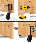 Installation of Heavy Duty Spring Loaded Gate Caster With Bearing And 360 Degree Swivel For Wooden Gates Fences And Metal Tube Gates Anti Sag Drag Gate Wheel Kit 200 Lb Capacity Per Pair Durable Black Construction Includes 2 Pcs step by step on wooden gate
