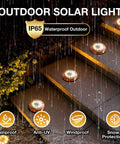 Solar Ground Lights Outdoor Waterproof Disk In Ground Lights 8 Pack For Garden Pathway Yard Patio Walkway With All Night Brightness
