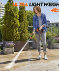 Person using Cordless Handheld Washer With Brushless Motor, 6000mAh Battery Operated Car Washer, Lightweight Water Washer on patio