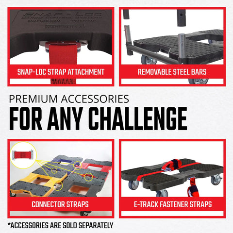 Heavy Duty Moving Dolly With Four Wheels 1500 Lb Capacity Steel Frame OPS Cargo Dollies E Track Strap Attachment Included features