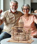 Epic Enchanted Castle Clockwork 3D Wooden Puzzle Kit 1000 Piece For Adults And Teens 14 Plus DIY Mechanical Puzzle Set For Puzzle Enthusiasts And Builders And Fans, finished castle model