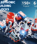 Kids Electronics Circuit Kit For Ages 6 And Up, 32 Piece Exploration Set With space-themed electronic blocks