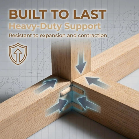 Professional Grade Top Tier 200 Pack Natural Birch Wood Dowel Pins With Deep Fluted Grooves For Killer Non Slip Grip and Badass Stability On Cabinet Woodworking Projects, showing heavy-duty support and joint alignment.