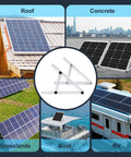 16 Inch Solar Panel Mounting Brackets Kit With Adjustable Tilt And Foldable Legs for diverse installations on roof, concrete, etc.