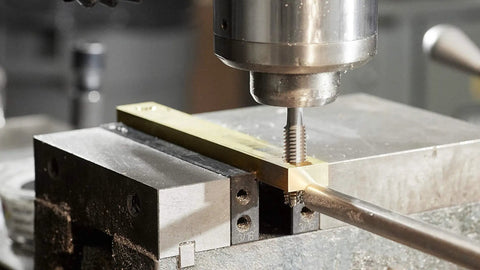 Top Shelf 1/2-13 Plug Tap And 27/64 Inch Drill Bit Combo Set For Nailing Right Hand Internal Threads And Cranking Out Precision Holes With Zero Hassle Today in use on brass material.