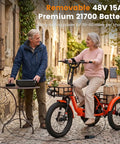 Folding Electric Trike For Adults TK2 20 Inch With 500W Rear Motor Stable Ride Smart Reverse And Smooth Cornering For Easy City Cruisin And Daily Errands, orange trike