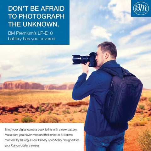 Photographer holding camera using Battery Grip Kit For Canon EOS Rebel T3 T5 T6 1100D 1200D 1300D with desert background