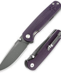 Trailpaw Folding Pocket Knife With 3.01 Inch D2 Blade And Purple G10 Handle One Hand Open EDC Built For Dog Walks And Light Outdoor Tasks Compact Everyday Carry Knife For Daily Adventures, open and closed