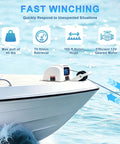 Heavy Duty 45 Lb Electric Anchor Winch With Wireless Remote And 100 Ft Rope For Easy Boat Stopping Power Up From Your 12V System fast retrieval on boat.