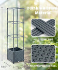 Raised Garden Bed Tomato Planter Box With Trellis Self Watering 4.1 Gallon Pot, alloy steel pipe, polypropylene panel, 41.3" high