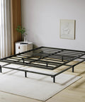 Queen Size 2 Inch Low Profile Bunkie Board With Reinforced Steel Slats And Durable Fabric Cover For Memory Foam Or Innerspring Mattresses Hella Sturdy No Fuss Setup Bedroom Glow Up image showcasing the sturdy steel slats foundation.