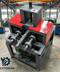 Techtongda Electric Pipe Tube Bender Roller 2.2KW Multi-Function Steel Bar Bending Machine for round pipes with red and black design.
