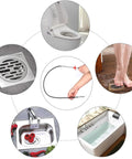 79 Inch Flexible Drain Snake Clog Remover for toilet, sewer, shower, kitchen and bathroom drains, long reach cleaner with grabber claw.
