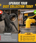 Comparison of traditional dust bags versus Table Saw Dust Collector Adapter For DWE7485 2.5 Inch Port Snap On Design with dual hooks in use.